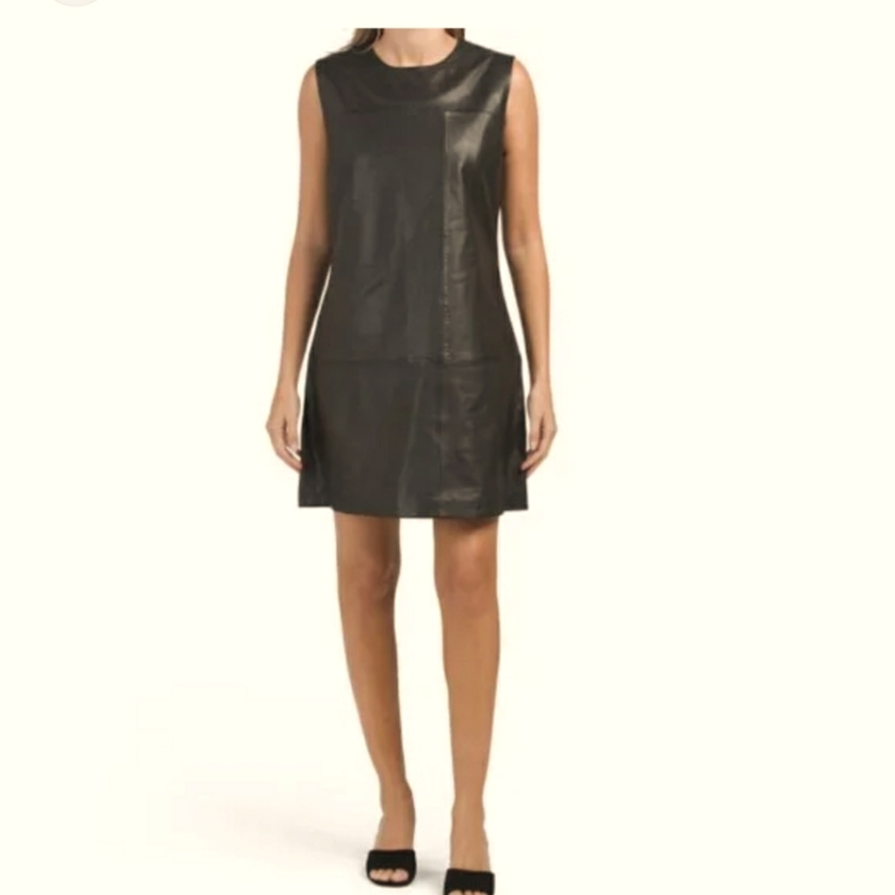 New! Bod & Christensen LADIES DESTINY 100% LEATHER mini black DRESS Y2K 90's